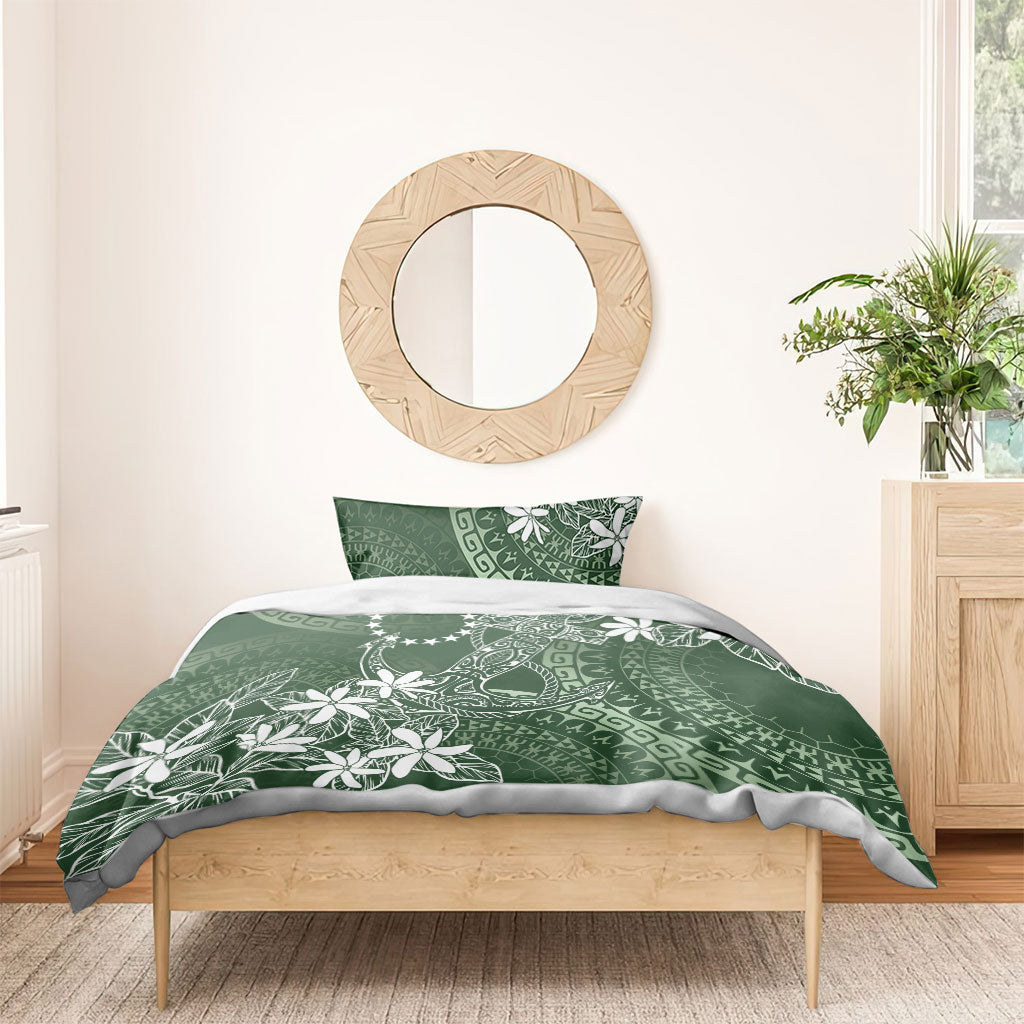 Sage Green Kuki Airani Tapakau Bedding Set Tribal Anchor Mix Tiare LT7 - Polynesian Pride