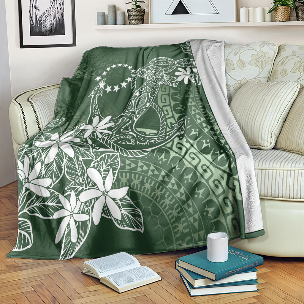 Sage Green Kuki Airani Tapakau Blanket Tribal Anchor Mix Tiare LT7 Sage Green - Polynesian Pride