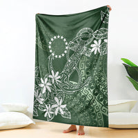 Sage Green Kuki Airani Tapakau Blanket Tribal Anchor Mix Tiare LT7 - Polynesian Pride