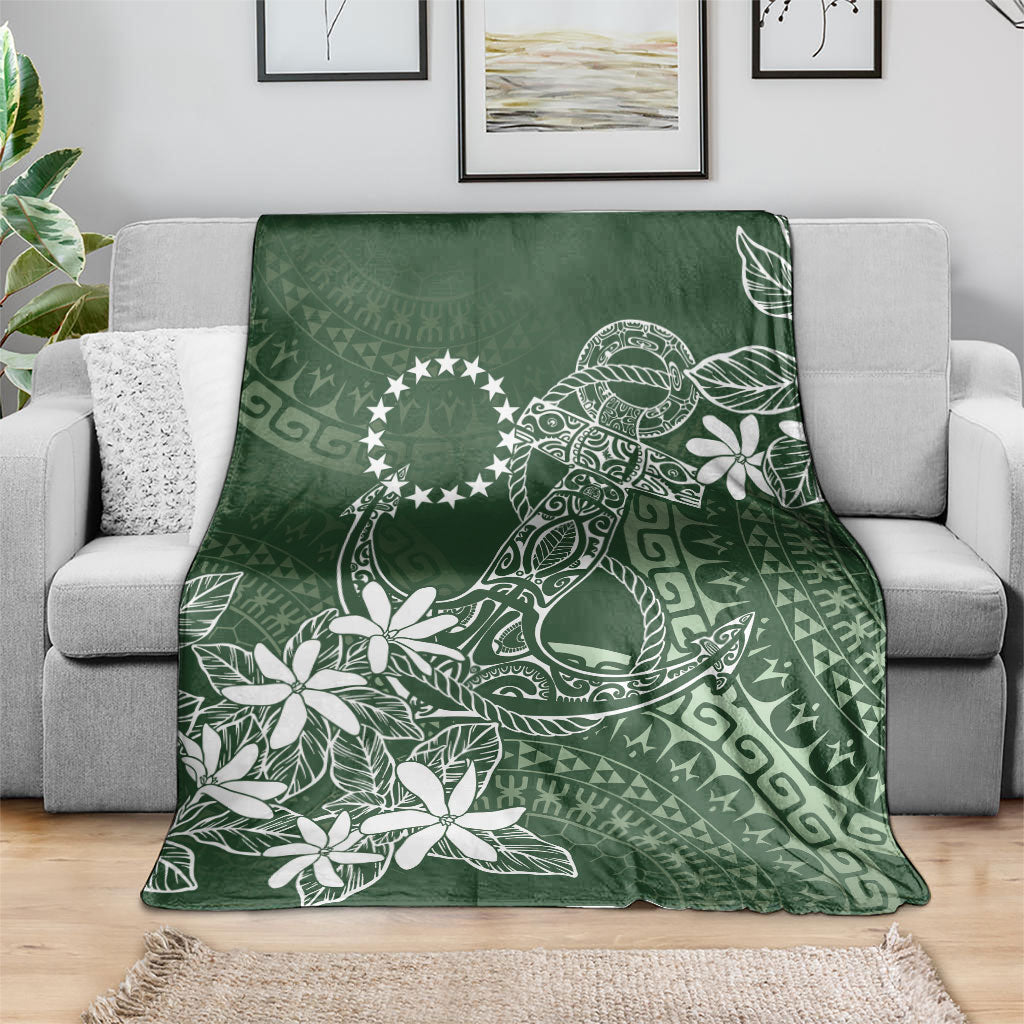 Sage Green Kuki Airani Tapakau Blanket Tribal Anchor Mix Tiare LT7 - Polynesian Pride