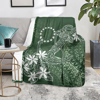 Sage Green Kuki Airani Tapakau Blanket Tribal Anchor Mix Tiare LT7 - Polynesian Pride