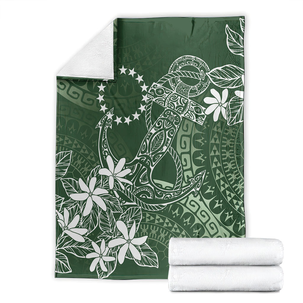 Sage Green Kuki Airani Tapakau Blanket Tribal Anchor Mix Tiare LT7 - Polynesian Pride