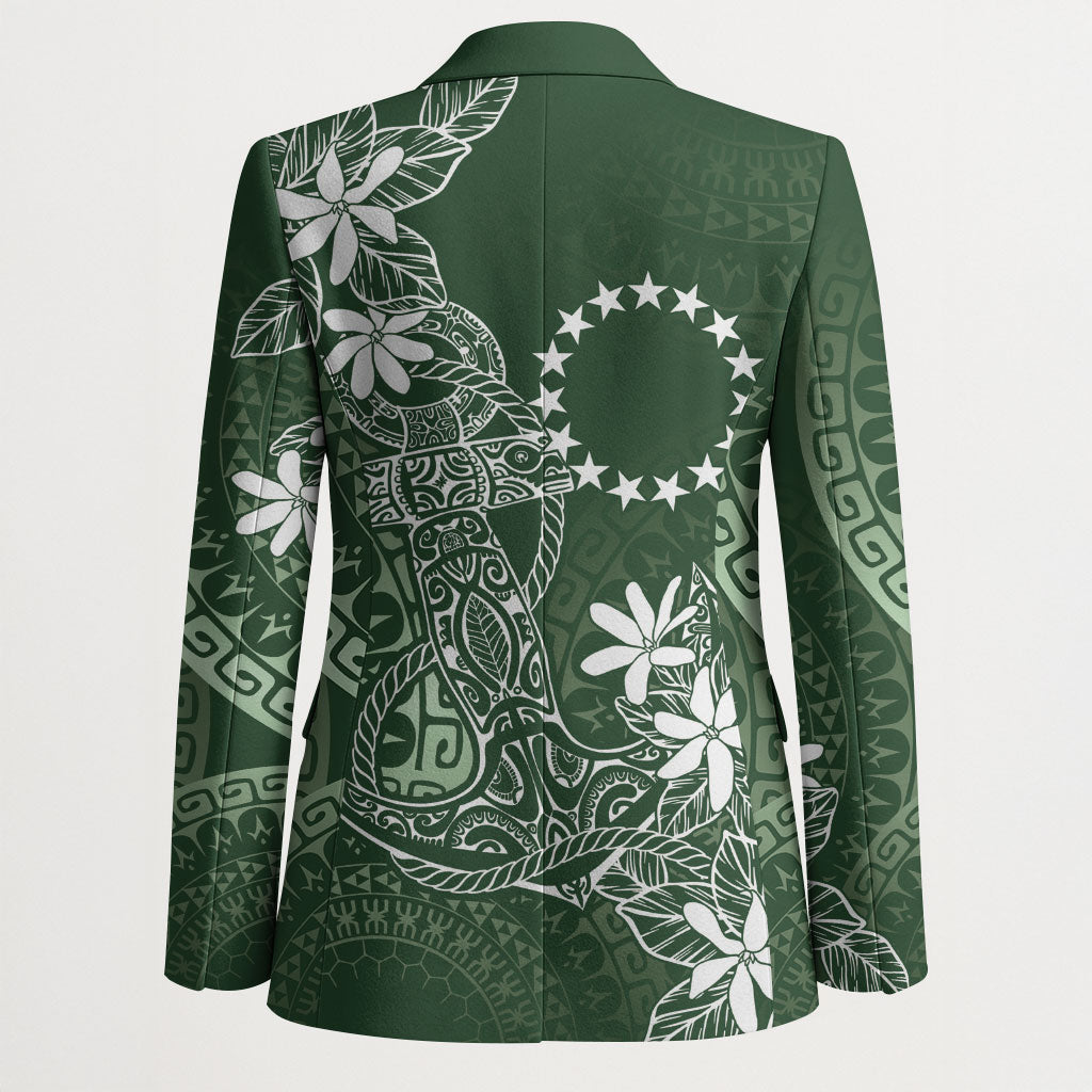 Sage Green Kuki Airani Tapakau Blazer Tribal Anchor Mix Tiare LT7 - Polynesian Pride