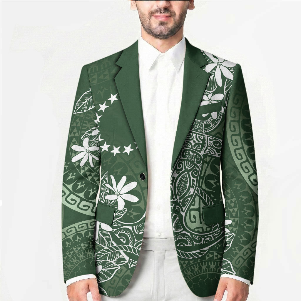 Sage Green Kuki Airani Tapakau Blazer Tribal Anchor Mix Tiare LT7 - Polynesian Pride