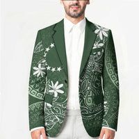 Sage Green Kuki Airani Tapakau Blazer Tribal Anchor Mix Tiare LT7 - Polynesian Pride