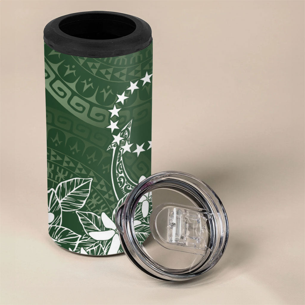 Sage Green Kuki Airani Tapakau 4 in 1 Can Cooler Tumbler Tribal Anchor Mix Tiare LT7 - Polynesian Pride