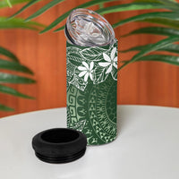 Sage Green Kuki Airani Tapakau 4 in 1 Can Cooler Tumbler Tribal Anchor Mix Tiare LT7 - Polynesian Pride