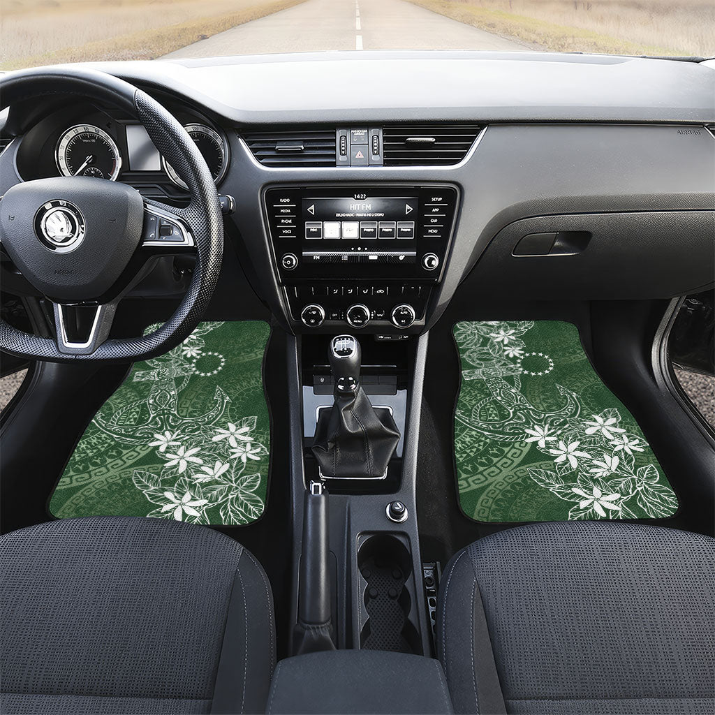 Sage Green Kuki Airani Tapakau Car Mats Tribal Anchor Mix Tiare