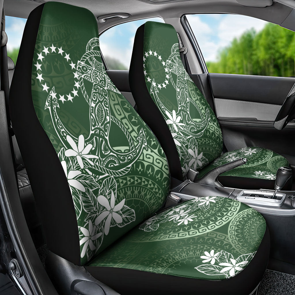 Sage Green Kuki Airani Tapakau Car Seat Cover Tribal Anchor Mix Tiare LT7 - Polynesian Pride