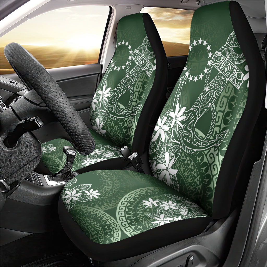 Sage Green Kuki Airani Tapakau Car Seat Cover Tribal Anchor Mix Tiare LT7 - Polynesian Pride