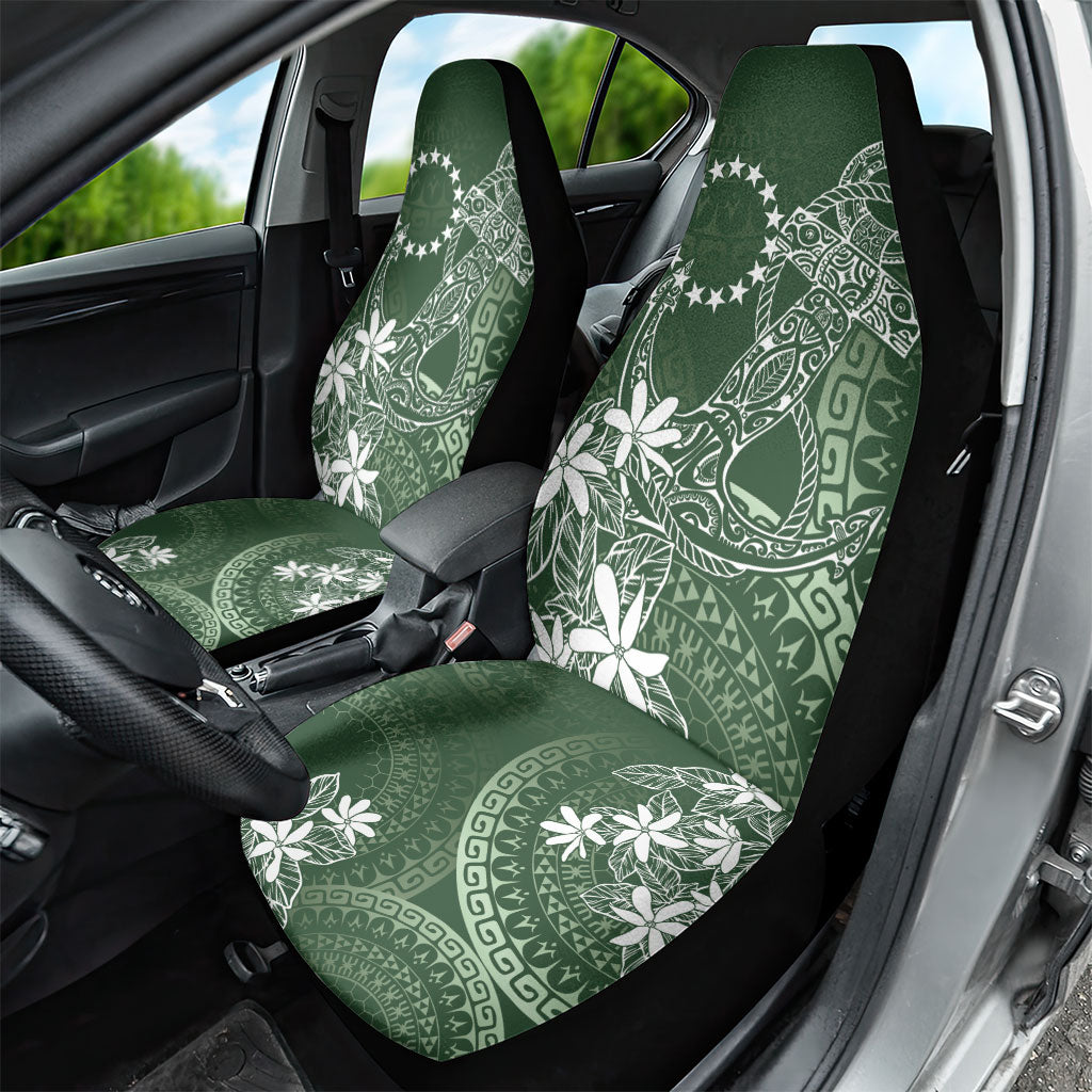 Sage Green Kuki Airani Tapakau Car Seat Cover Tribal Anchor Mix Tiare LT7 - Polynesian Pride
