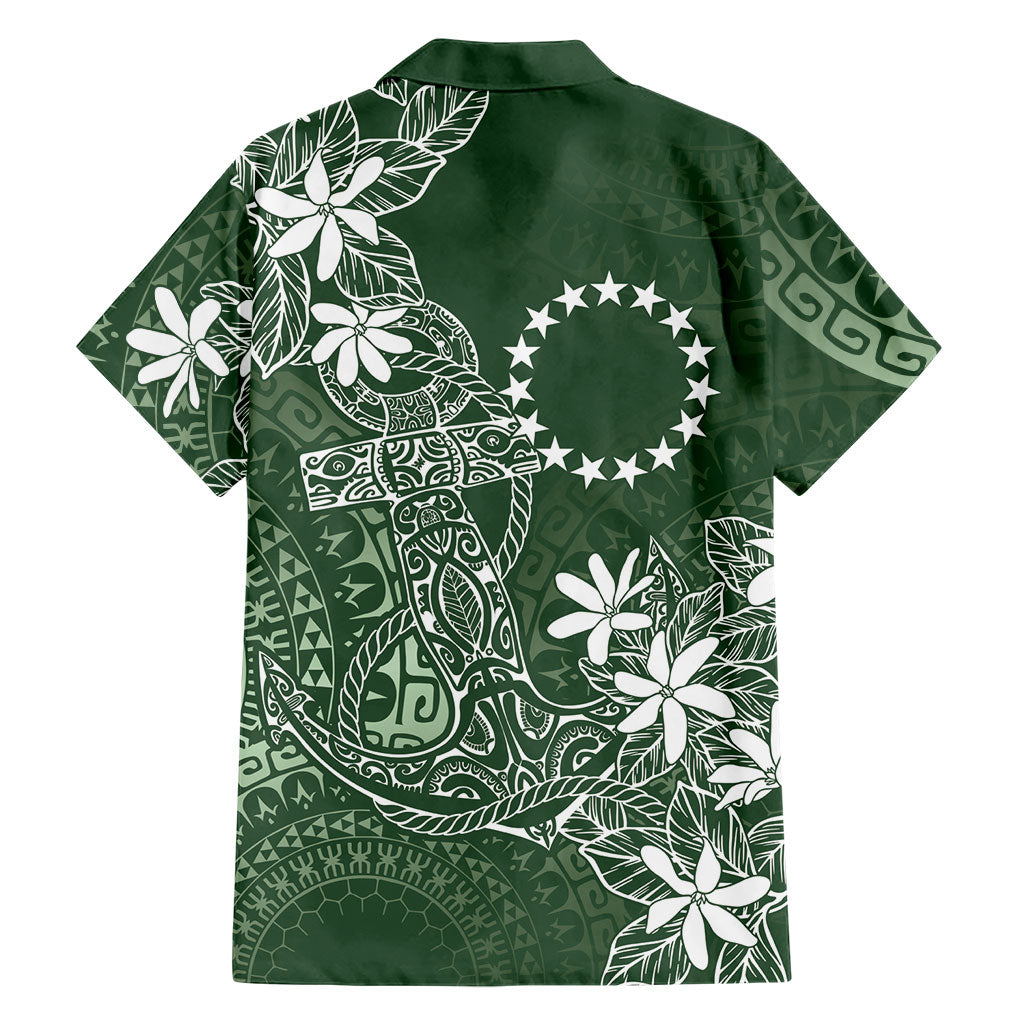 Sage Green Kuki Airani Tapakau Family Matching Short Sleeve Bodycon Dress and Hawaiian Shirt Tribal Anchor Mix Tiare LT7 - Polynesian Pride