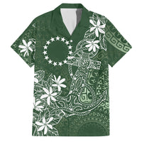 Sage Green Kuki Airani Tapakau Family Matching Tank Maxi Dress and Hawaiian Shirt Tribal Anchor Mix Tiare LT7 Dad's Shirt - Short Sleeve Sage Green - Polynesian Pride