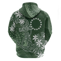 Sage Green Kuki Airani Tapakau Hoodie Tribal Anchor Mix Tiare LT7 - Polynesian Pride