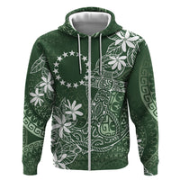 Sage Green Kuki Airani Tapakau Hoodie Tribal Anchor Mix Tiare LT7 Zip Hoodie Sage Green - Polynesian Pride