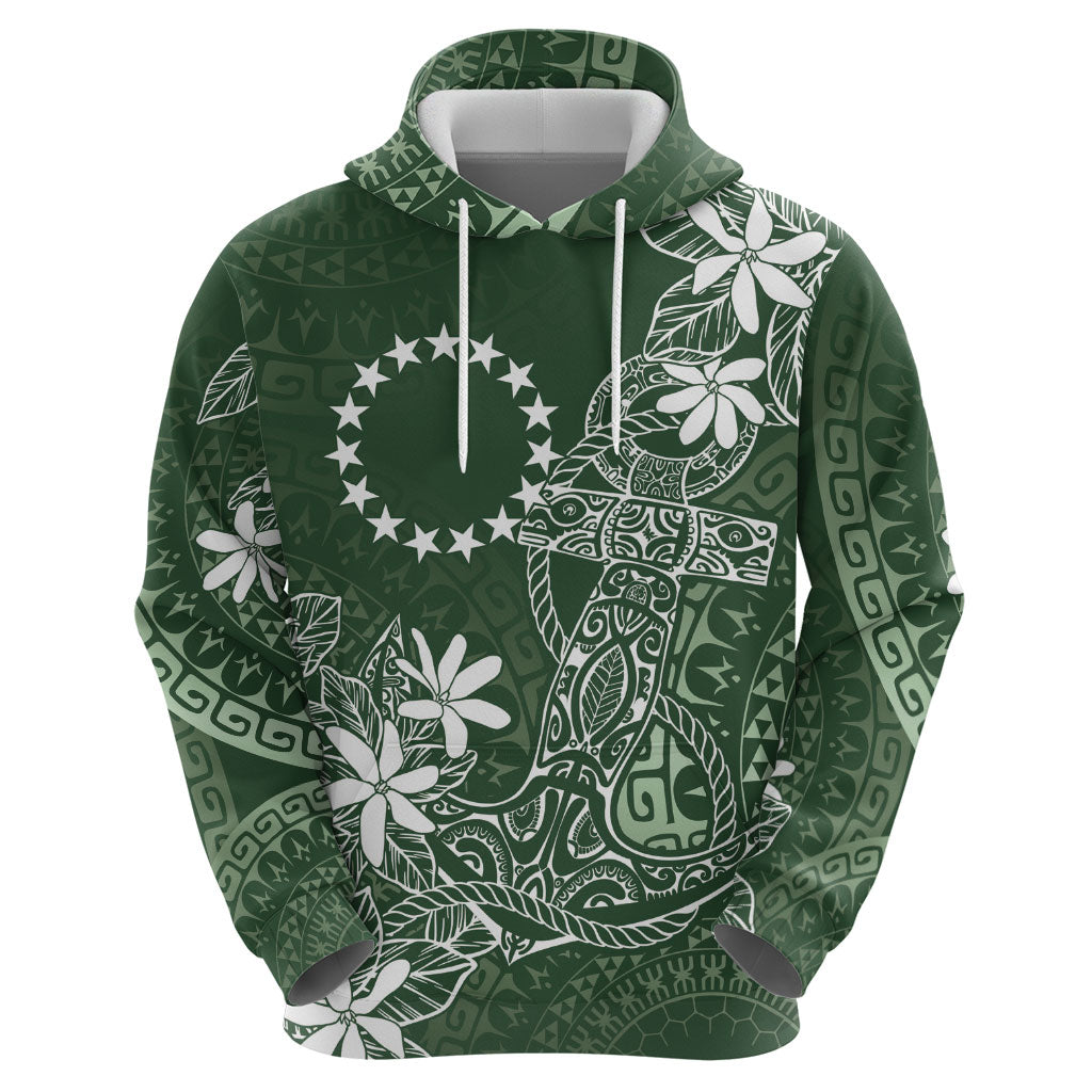 Sage Green Kuki Airani Tapakau Hoodie Tribal Anchor Mix Tiare LT7 - Polynesian Pride