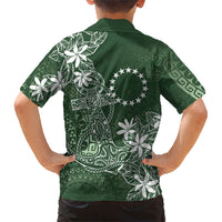 Sage Green Kuki Airani Tapakau Kid Hawaiian Shirt Tribal Anchor Mix Tiare LT7 - Polynesian Pride
