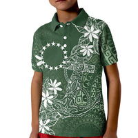 Sage Green Kuki Airani Tapakau Kid Polo Shirt Tribal Anchor Mix Tiare LT7 Kid Sage Green - Polynesian Pride
