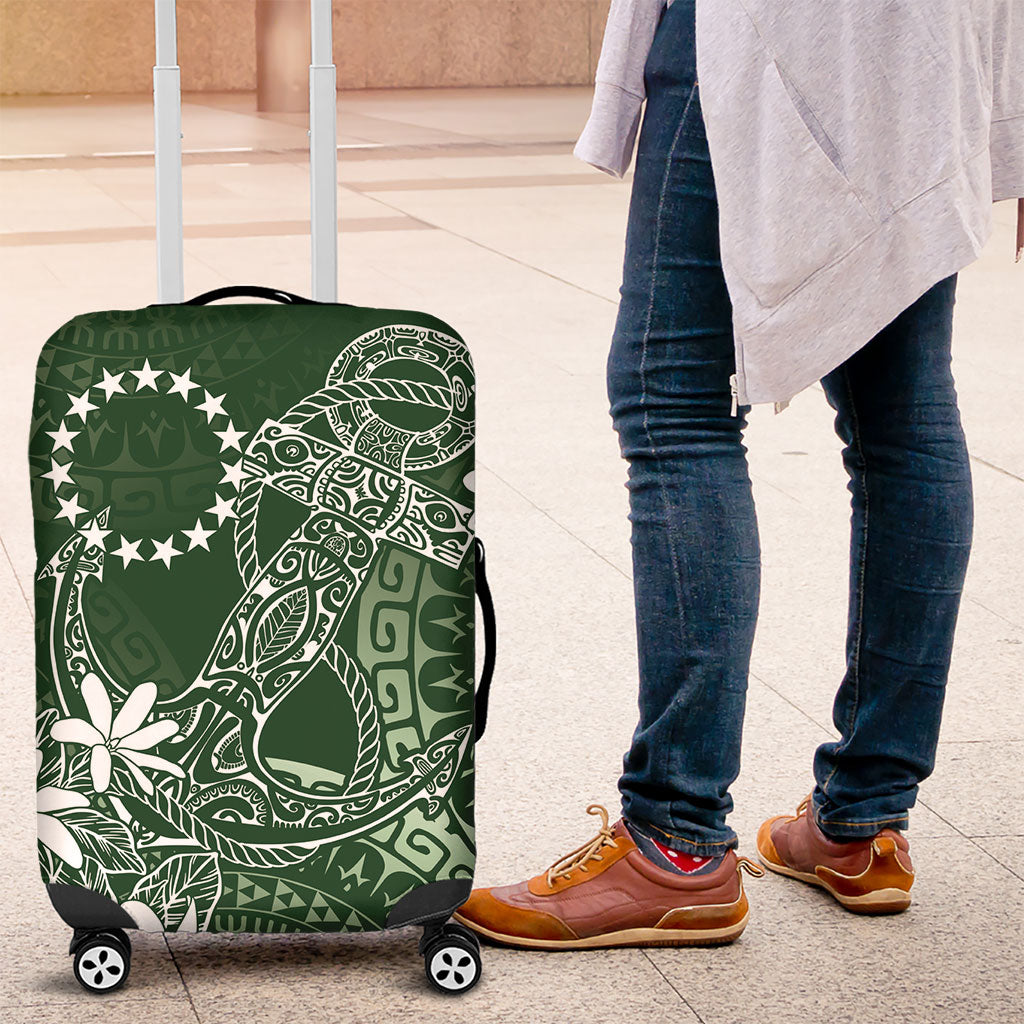 Sage Green Kuki Airani Tapakau Luggage Cover Tribal Anchor Mix Tiare LT7 Sage Green - Polynesian Pride