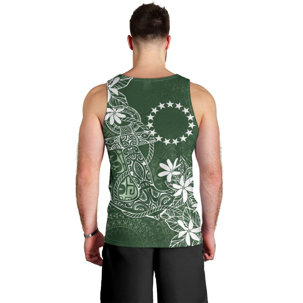Sage Green Kuki Airani Tapakau Men Tank Top Tribal Anchor Mix Tiare