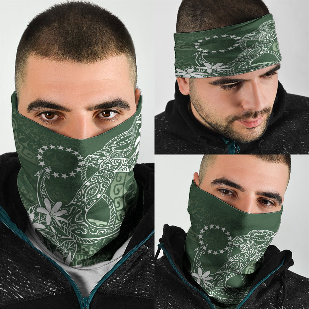 Sage Green Kuki Airani Tapakau Neck Gaiter Tribal Anchor Mix Tiare