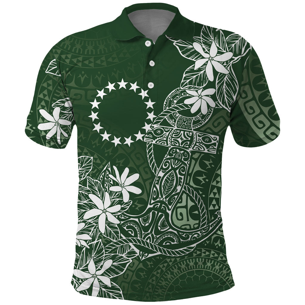 Sage Green Kuki Airani Tapakau Polo Shirt Tribal Anchor Mix Tiare LT7 Sage Green - Polynesian Pride