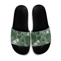 Sage Green Kuki Airani Tapakau Slide Sandals Tribal Anchor Mix Tiare