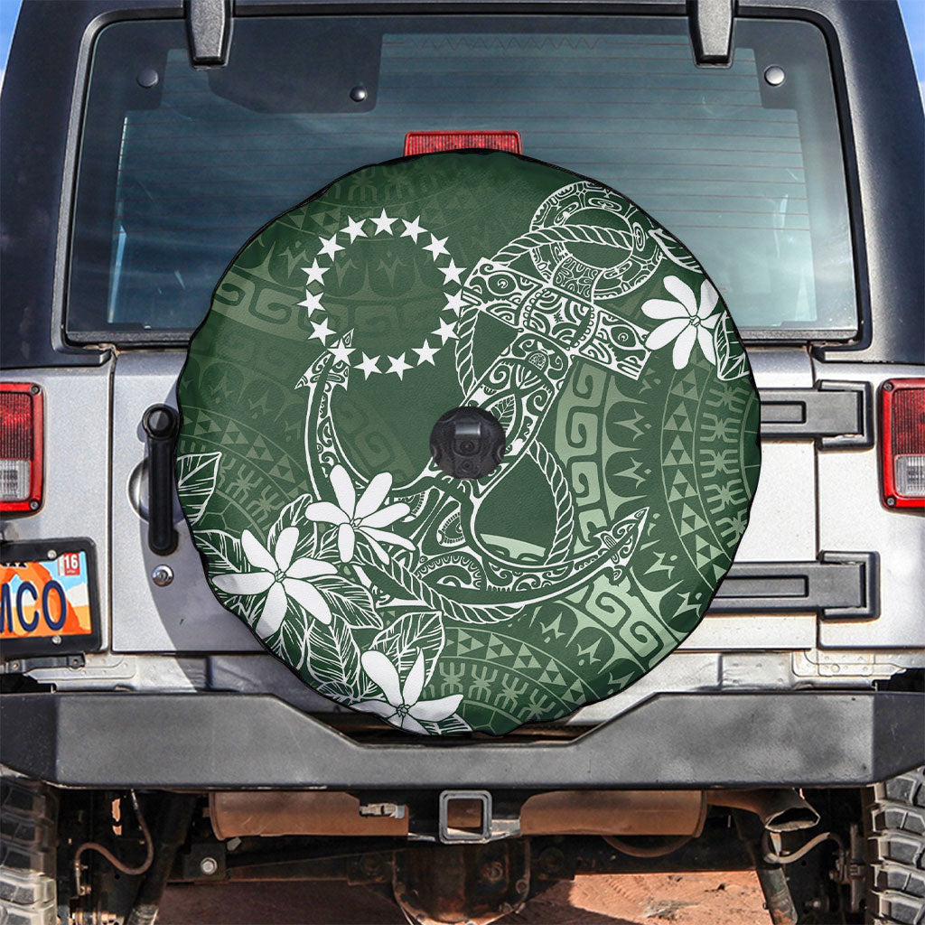 Sage Green Kuki Airani Tapakau Spare Tire Cover Tribal Anchor Mix Tiare LT7 Sage Green - Polynesian Pride