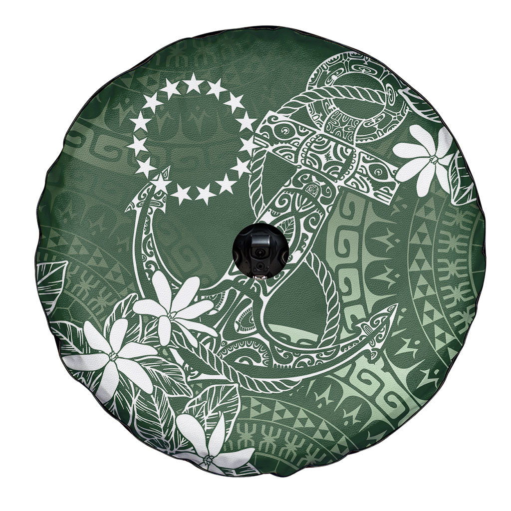 Sage Green Kuki Airani Tapakau Spare Tire Cover Tribal Anchor Mix Tiare LT7 - Polynesian Pride