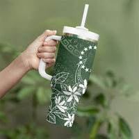 Sage Green Kuki Airani Tapakau Tumbler With Handle Tribal Anchor Mix Tiare