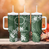 Sage Green Kuki Airani Tapakau Tumbler With Handle Tribal Anchor Mix Tiare
