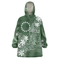 Sage Green Kuki Airani Tapakau Wearable Blanket Hoodie Tribal Anchor Mix Tiare LT7 One Size Sage Green - Polynesian Pride
