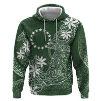 Sage Green Kuki Airani Tapakau Zip Hoodie Tribal Anchor Mix Tiare LT7 Pullover Hoodie Sage Green - Polynesian Pride