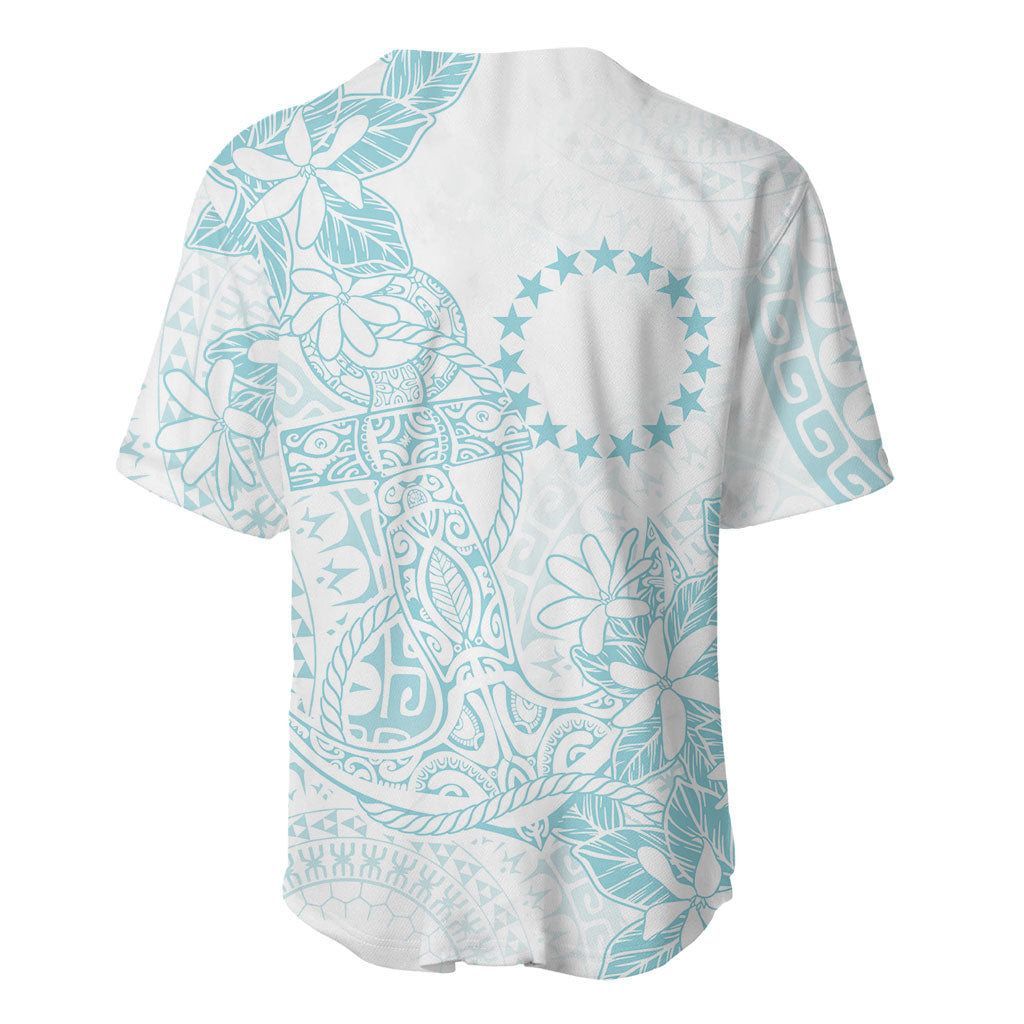 Turquoise Kuki Airani Tapakau Baseball Jersey Tribal Anchor Mix Tiare