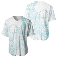 Turquoise Kuki Airani Tapakau Baseball Jersey Tribal Anchor Mix Tiare