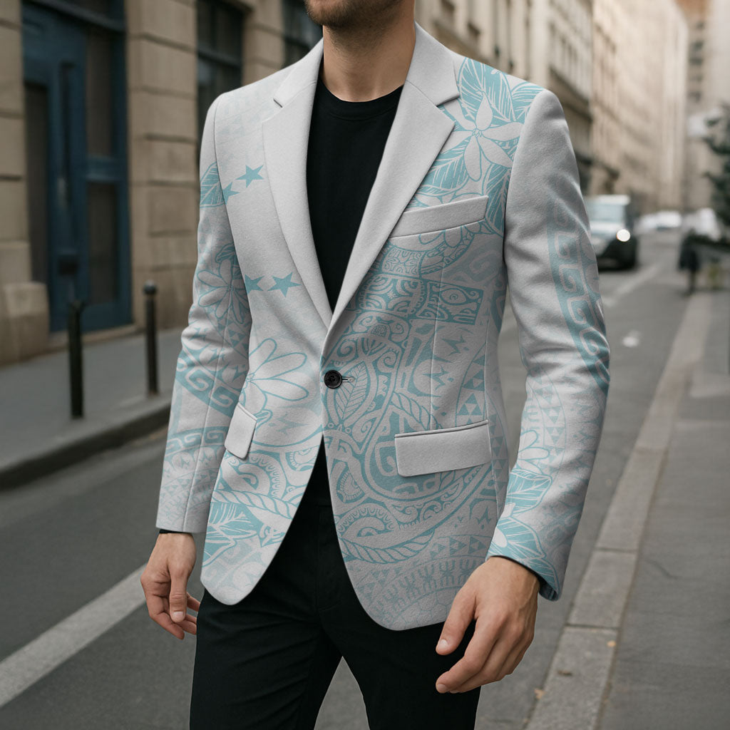 Turquoise Kuki Airani Tapakau Blazer Tribal Anchor Mix Tiare