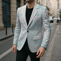 Turquoise Kuki Airani Tapakau Blazer Tribal Anchor Mix Tiare