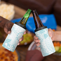 Turquoise Kuki Airani Tapakau 4 in 1 Can Cooler Tumbler Tribal Anchor Mix Tiare LT7 - Polynesian Pride