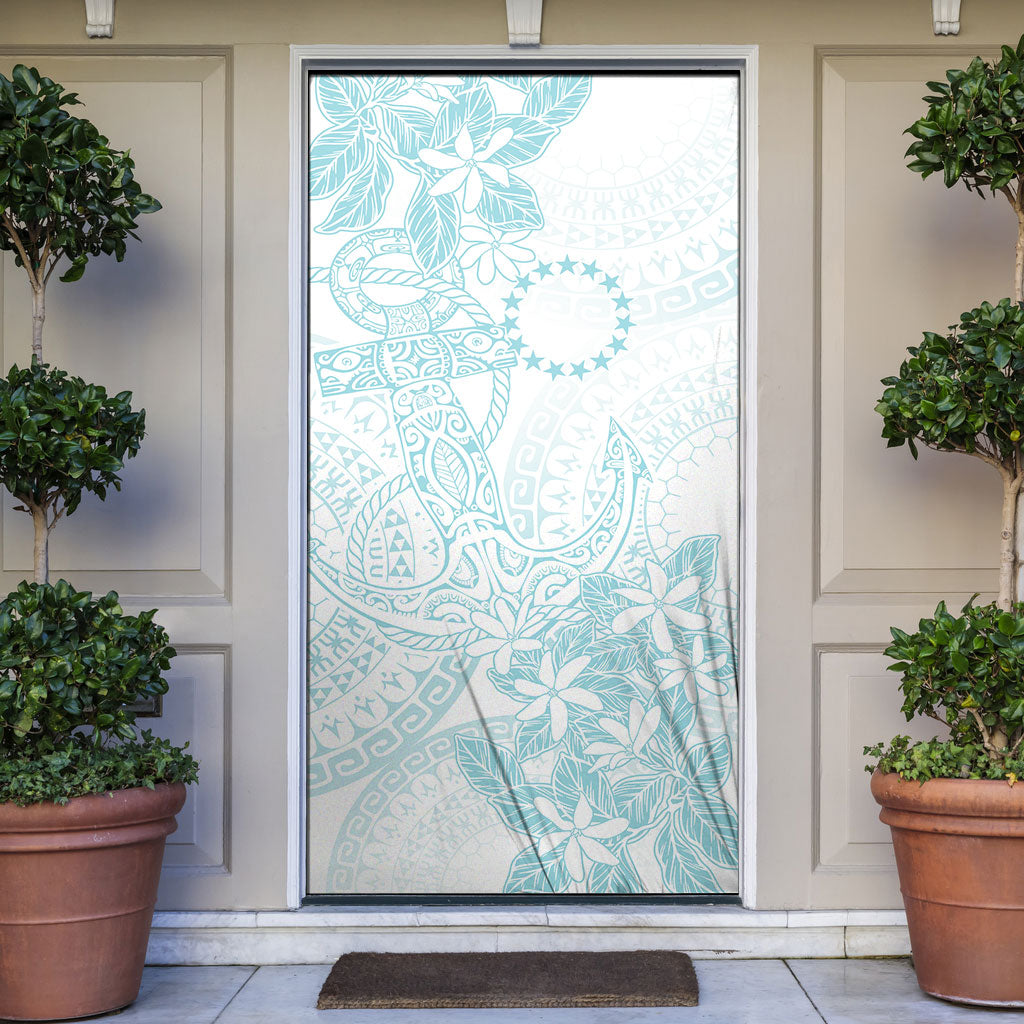 Turquoise Kuki Airani Tapakau Door Cover Tribal Anchor Mix Tiare