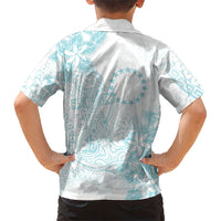 Turquoise Kuki Airani Tapakau Hawaiian Shirt Tribal Anchor Mix Tiare