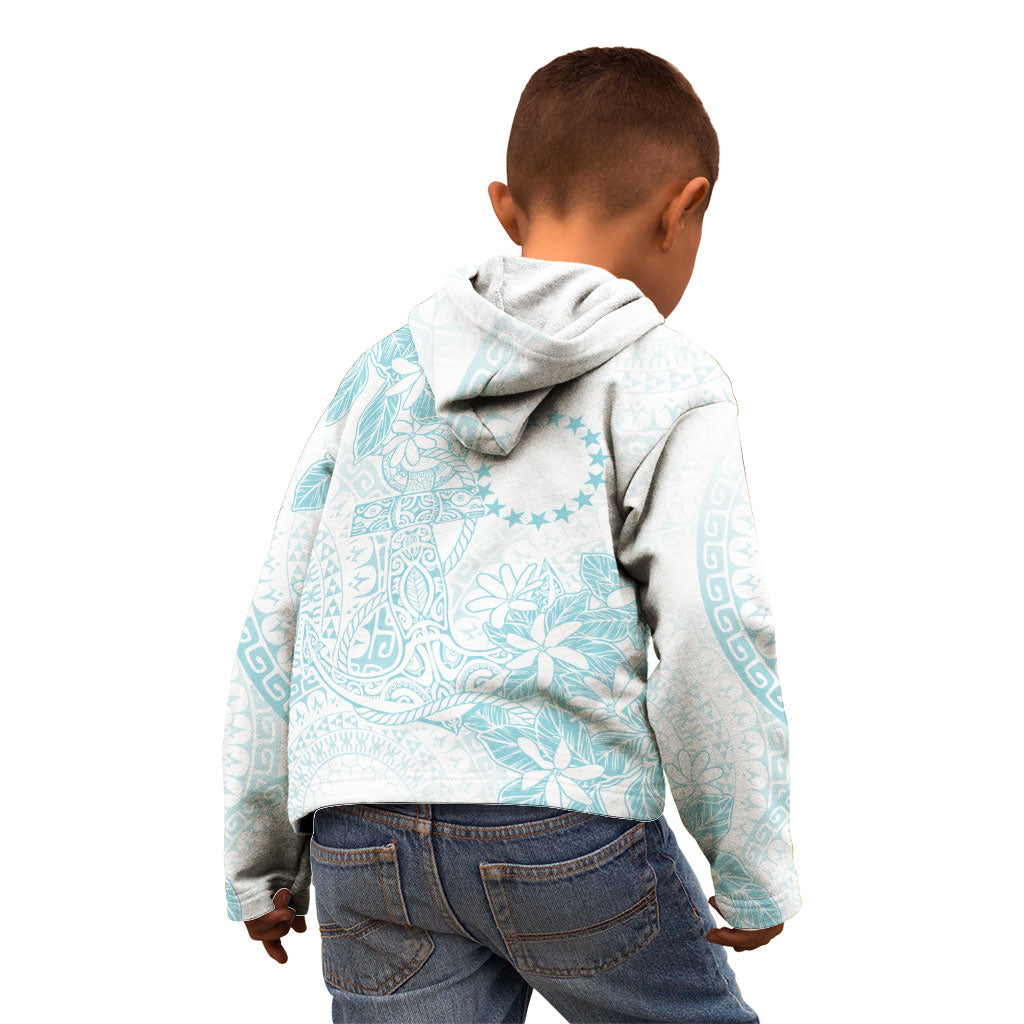 Turquoise Kuki Airani Tapakau Kid Hoodie Tribal Anchor Mix Tiare LT7 - Polynesian Pride