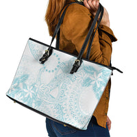 Turquoise Kuki Airani Tapakau Leather Tote Bag Tribal Anchor Mix Tiare
