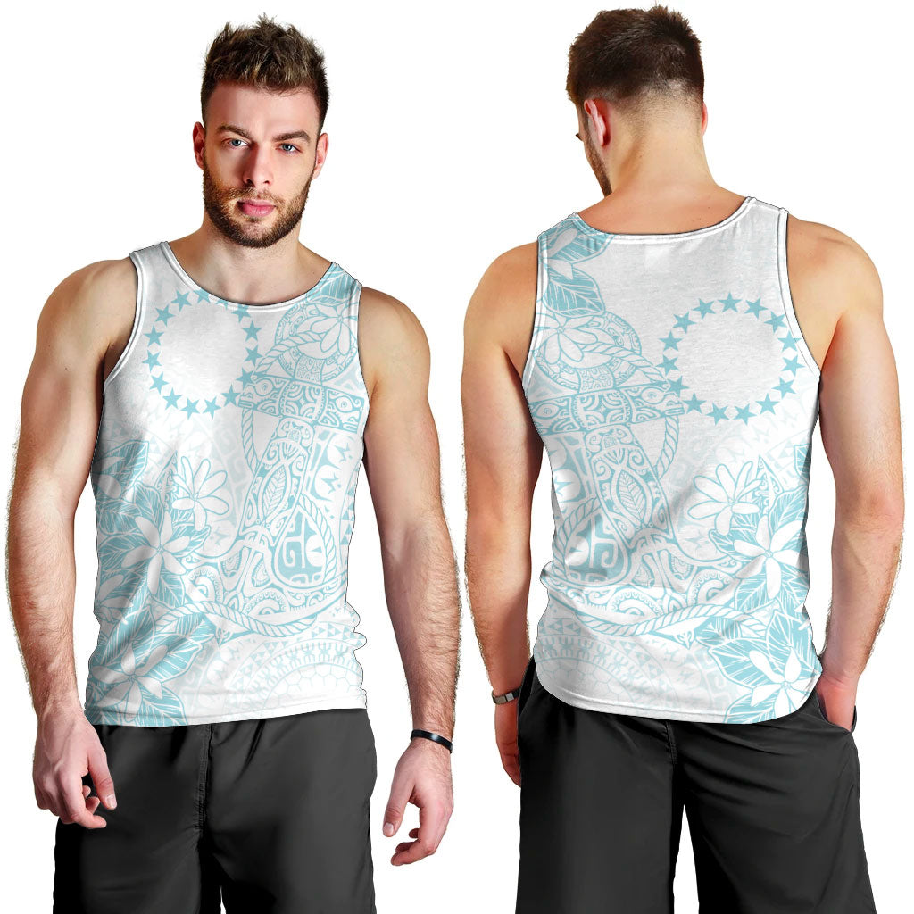 Turquoise Kuki Airani Tapakau Men Tank Top Tribal Anchor Mix Tiare