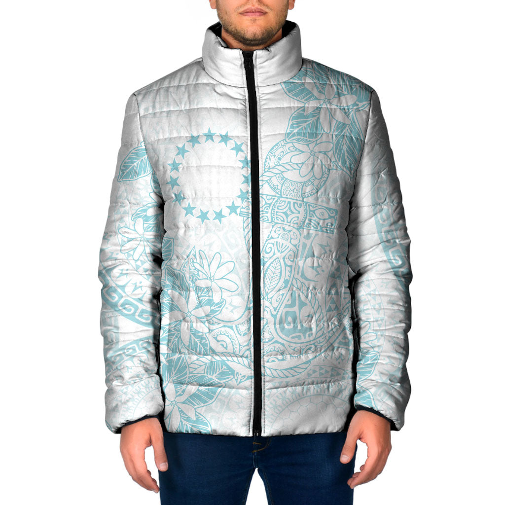 Turquoise Kuki Airani Tapakau Padded Jacket Tribal Anchor Mix Tiare