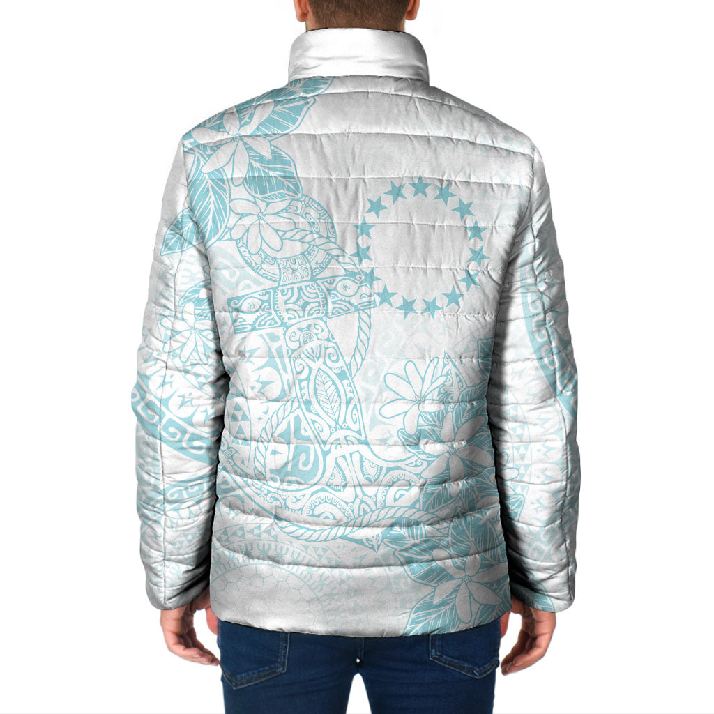 Turquoise Kuki Airani Tapakau Padded Jacket Tribal Anchor Mix Tiare