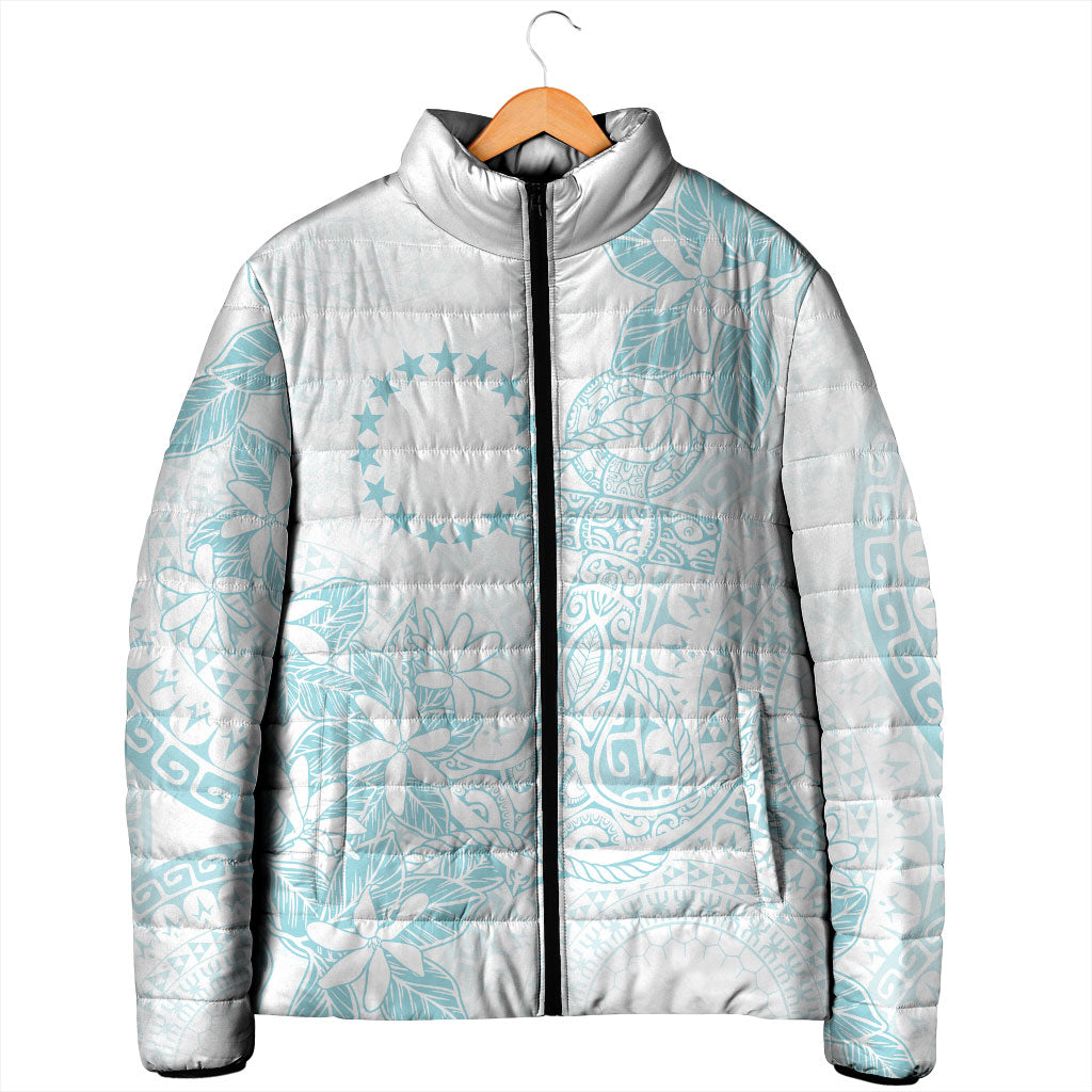 Turquoise Kuki Airani Tapakau Padded Jacket Tribal Anchor Mix Tiare