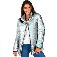 Turquoise Kuki Airani Tapakau Padded Jacket Tribal Anchor Mix Tiare