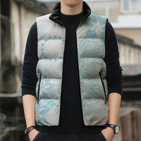 Turquoise Kuki Airani Tapakau Sleeveless Puffer Jacket Tribal Anchor Mix Tiare LT7 - Polynesian Pride