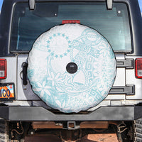 Turquoise Kuki Airani Tapakau Spare Tire Cover Tribal Anchor Mix Tiare LT7 Turquoise - Polynesian Pride