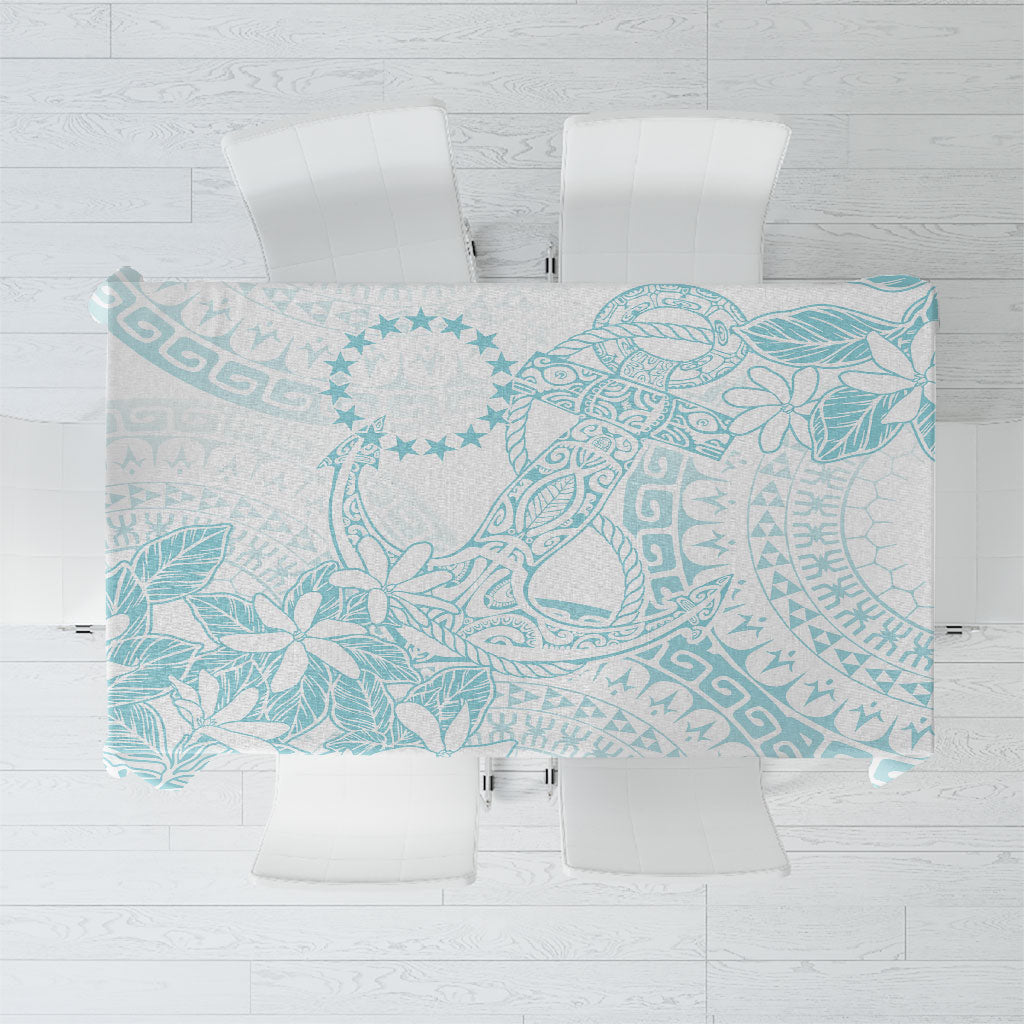 Turquoise Kuki Airani Tapakau Tablecloth Tribal Anchor Mix Tiare